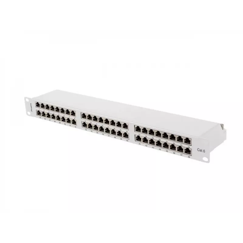 Patch panel LANBERG PPS6-1048-S 48-portový 1U 19 palcov Cat6 FTP tienený
