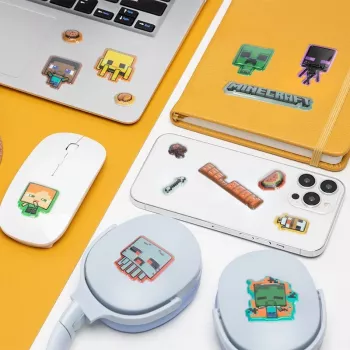 Paladone Minecraft Puffy Gadget Decals PP13218MCF — dekoratívne Puffy nálepky na zariadenia