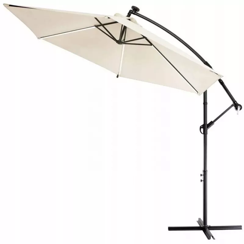 Záhradný slnečník Extralink L-0713 3 m priemer, béžová strecha, Model BLACK FOREST