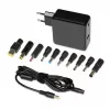 Napájací zdroj pre notebook IBOX IUZ65WA, AC/DC automaticky 100–240V → 18,5–20,5V, 65W, 1×USB, čierny