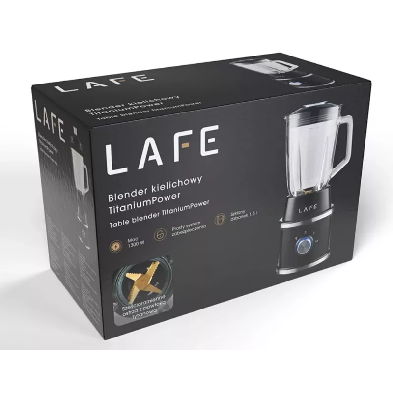 LAFE stolný mixér TITANIUMPOWER 1300 W 1,5 L čierny