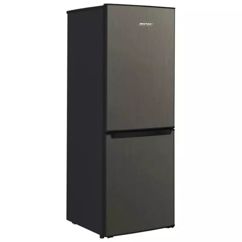 Chladnička s mrazničkou MPM MPM-215-KB-39/E — 215 l, mraznička dole, Dark Inox, zameniteľné otváranie dverí, LED osvetlenie
