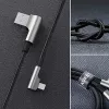 CB-AL01 čierny OEM nylonový kábel USB Lightning 2m 90-stupňové konektory C
