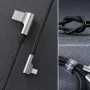 CB-AL01 čierny OEM nylonový kábel USB Lightning 2m 90-stupňové konektory C