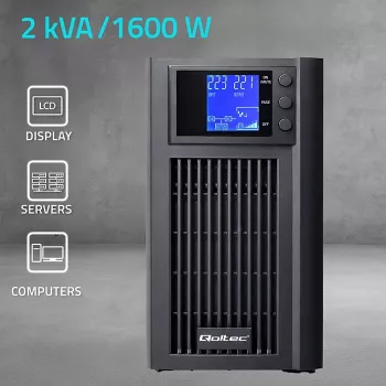 UPS QOLTEC Pure Sine Wave 2kVA 1600W s AVR a LCD displejom