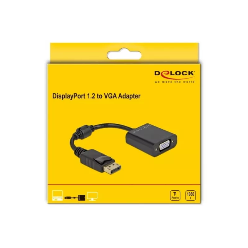 Adaptér DisplayPort 1.2 konektor samec na VGA konektor samica DeLOCK 61006