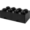 Zásuvka LEGO Room Copenhagen Brick 8 čierna – úložná zásuvka na LEGO kocky