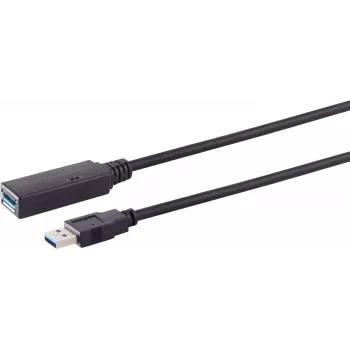 USB kábel S/CONN 13-39485 30 m USB 3.2 Gen 1 čierny