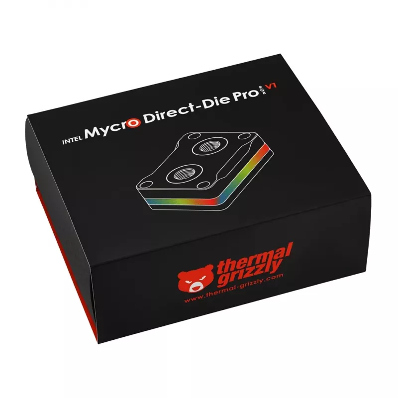 Thermal Grizzly Intel Mycro Direct-Die Pro RGB V1 vodný blok CPU, čierny/priehľadný