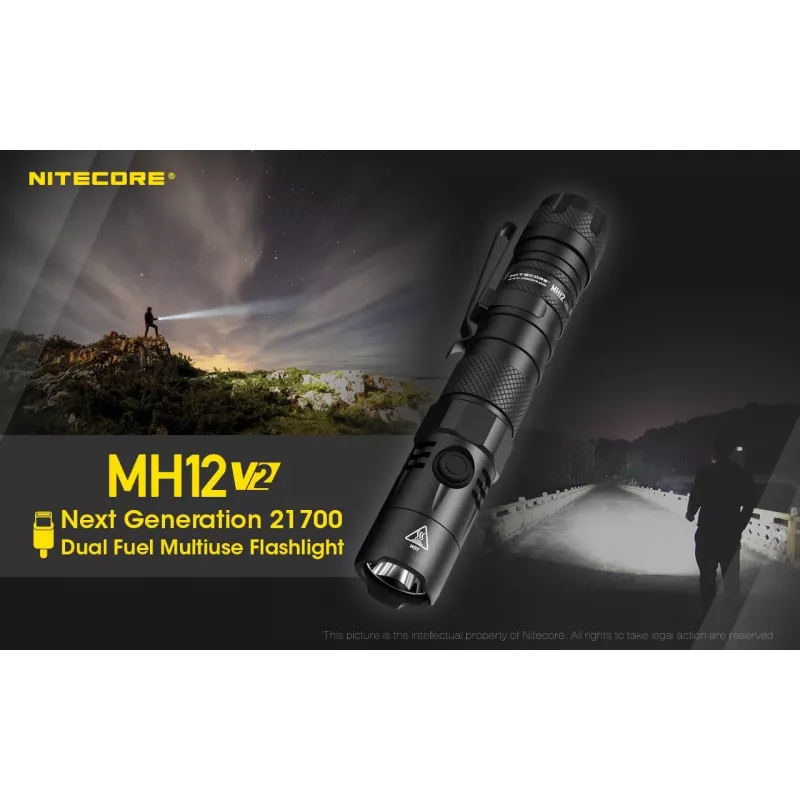Ručná baterka Nitecore MH12 V2 čierna