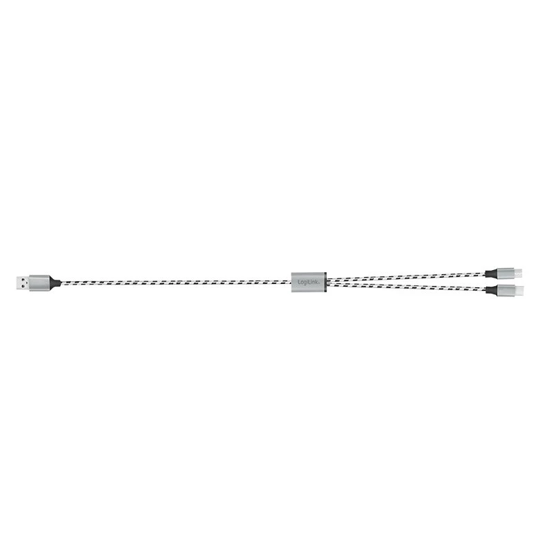LogiLink CU0202 USB kábel USB 2.0 1,2 m USB A USB C/Micro-USB A sivý