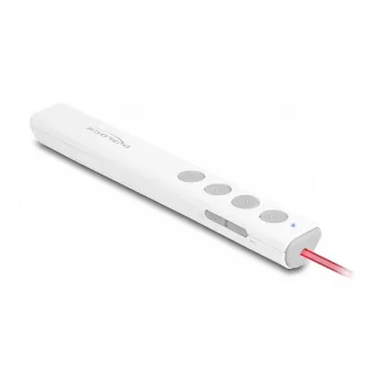 DeLOCK USB laserový prezentér, biely, bezdrôtový, USB-RF nano prijímač