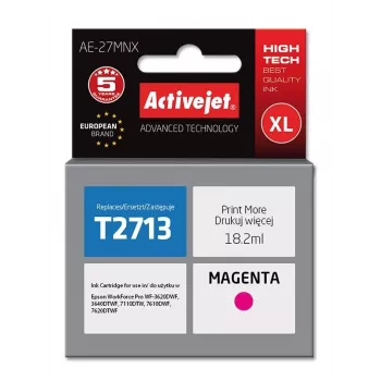 Activejet AE-27MNX atrament (náhrada za Epson 27XL T2713; Supreme; 18 ml; purpurová)