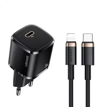 usams nabíjačka 1x USB-C T36 + Lightning PD – kompaktná PD nabíjačka s USB-C a Lightning