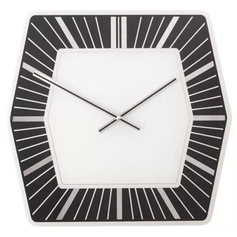 NeXtime nástenné hodiny 8128zw Hexagon, 43x43 cm, biele
