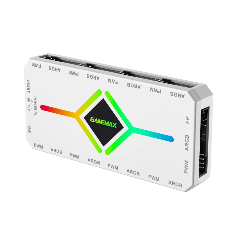 Gamemax | diaľkový ovládač | V4.0 ARGB PWM HUB BK | biely | Gamemax