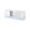 TV skrinka cama meble QIU 160 — MDF biela lesklá, 1600×420×570 mm