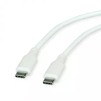 ROLINE USB 2.0 kábel C-C ST/ST silikón 60W 1m biely - kábel - digitálny/dátový (11.02.9126)