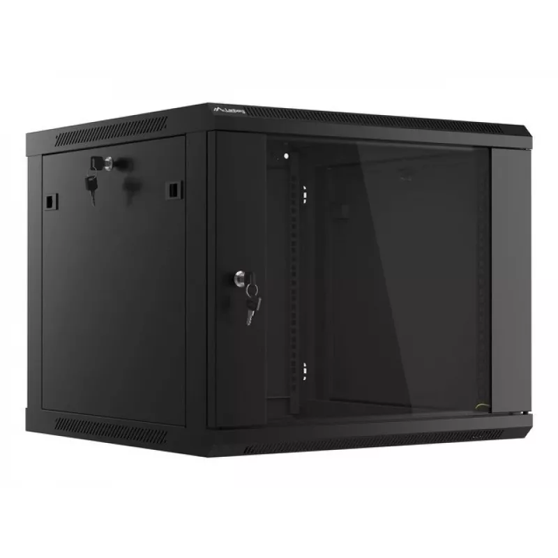 Nástenné puzdro LANBERG 9U 19 palcov WF01-6609-10B, 600×600×507 mm, 60 kg, IP20, čierne