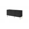 Komodová skriňa cama meble HOLE 152x42,5x74,5 cm matná čierna, drevotrieska, rám 16 mm