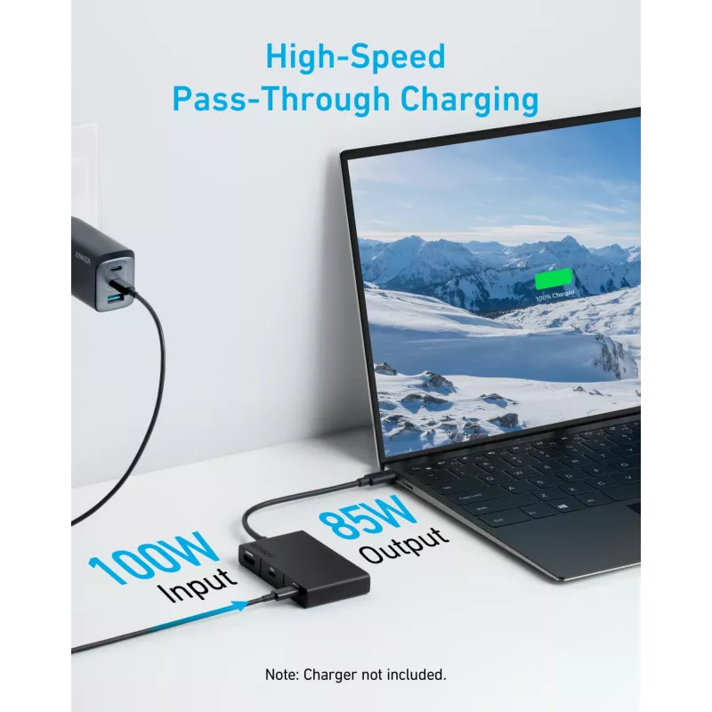 Anker 332 A8356G11 USB-C hub 5-in-1, 4K HDMI pre jeden displej, čierny
