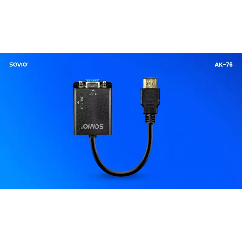 Adaptér HDMI-VGA s audiom AK-76 Savio SAVAK-76