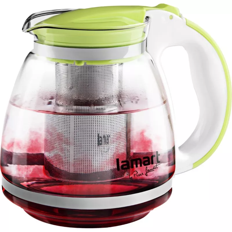 Sklenená kanvica Lamart LT7028 zelená transparentná 13 cm priemer 155 mm výška