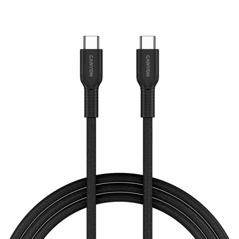 CANYON kábel OnWire 60CL C-C 60W COLOR pletený 1m čierny