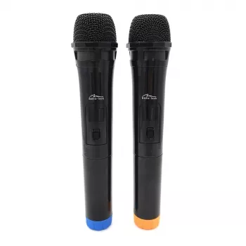 Karaoke mikrofón MEDIA-TECH MT395 Accent Pro — káblový, čierny, vypínač, max. dosah 20 m, balenie 2 ks