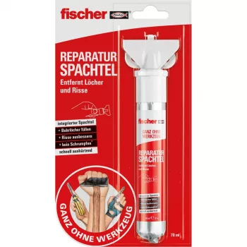 fischer OPRAVNÁ STIERKA - kov - plast - drevo - univerzálna - strop - stena - biela - stláčacia tuba - 70 ml