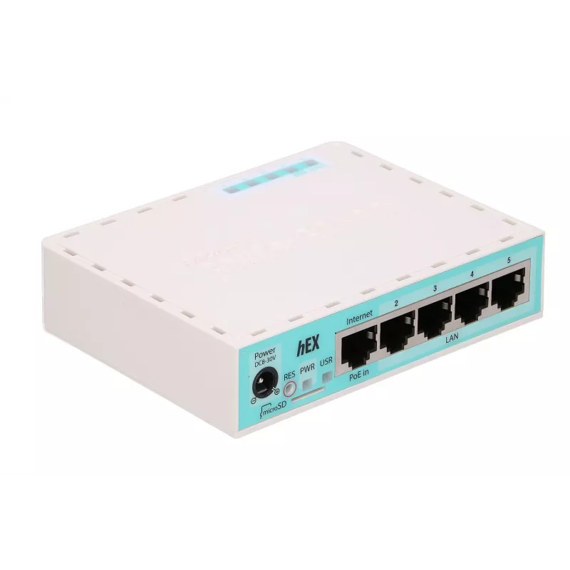 Mikrotik RB750GR3 káblový router Gigabit Ethernet tyrkysový, biely