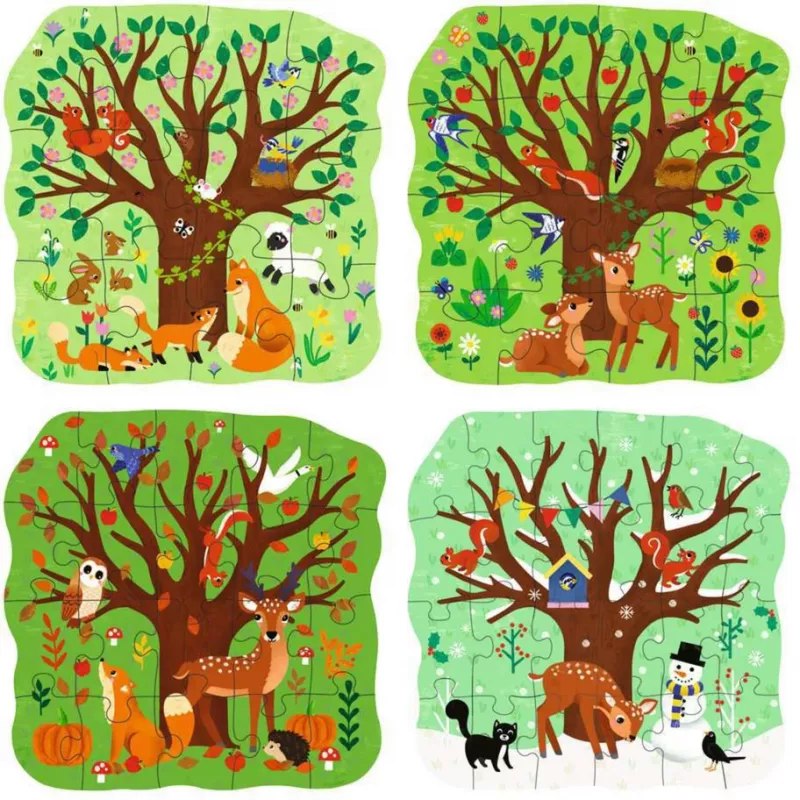Puzzle UP - štyri ročné obdobia (12, 16, 20 a 24 dielov)