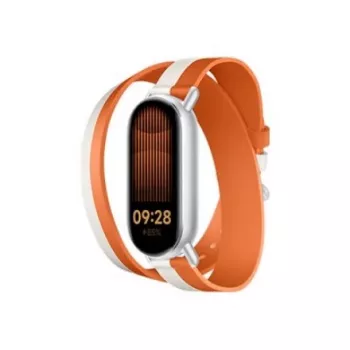 Xiaomi dvojfarebný kožený náramok | 140–180 mm | biely a oranžový | teľacia koža, PU (vnútorná)