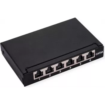 ROLINE mini patch panel 6xRJ45 tienený Cat.6A/Kl.EA 0,5HE (26.11.0299)