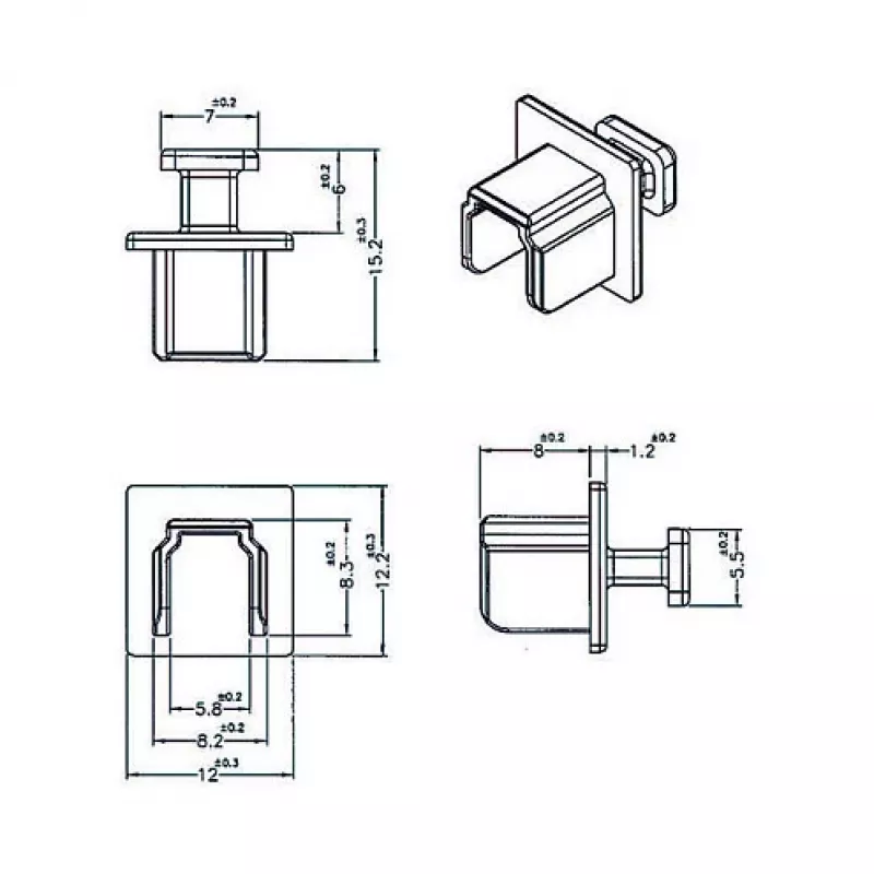 Ochranný kryt zásuvky DELOCK 64010, polypropylén, čierny, 12,2×15,2×12 mm, balenie 10 ks