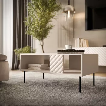 Konferenčný stolík Cama LUCCA lavica/stolík 100x55x46 cashmere, obdĺžniková sivá doska