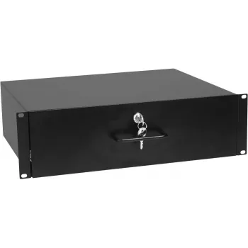 3U racková zásuvka so zámkom Omnitronic 30100953 — racková úložná zásuvka pre 19-palcové racky