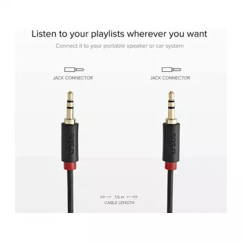 SBS TECABLE35KR - Audiokábel - mini-phone stereo 3,5 mm samec na mini-phone stereo 3,5 mm samec - 1,5 m - čierna (TECABLE35KR)