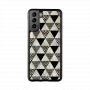 Ochranné puzdro iKins na Samsung Galaxy S21+ — pyramídový vzor, čierna