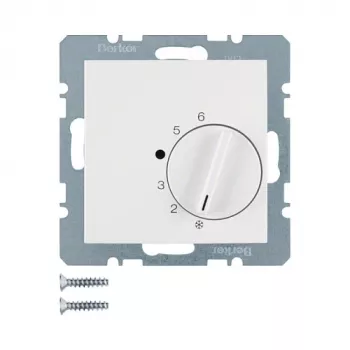 Otočný termostat Berker 20268989, biela, AC 250 V, 50–60 Hz