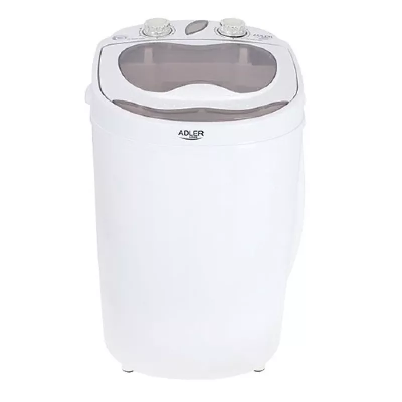 Práčka s horným plnením Adler AD 8055, prenosná, objem 3 kg, krémová, otočný regulátor, 150 W