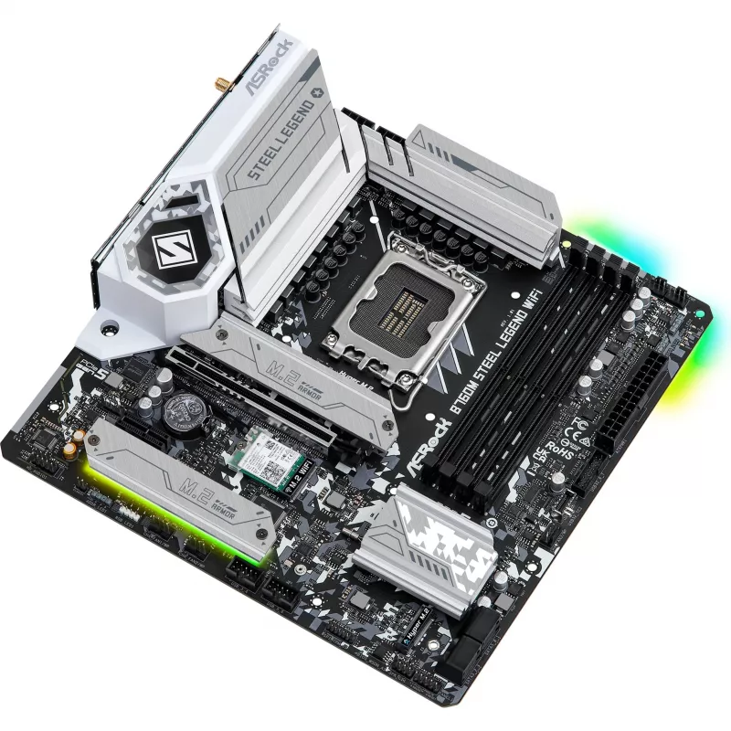 Základná doska ASRock B760M Steel Legend WiFi — Intel B760, LGA 1700, micro ATX, DDR5, 4 DIMM, 128GB, Wi‑Fi 6E, 2.5Gb LAN