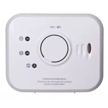Detektor oxidu uhoľnatého FireAngel NM-CO10X model s rozhraním s káblovým rozhraním pre bezpečnosť domácnosti