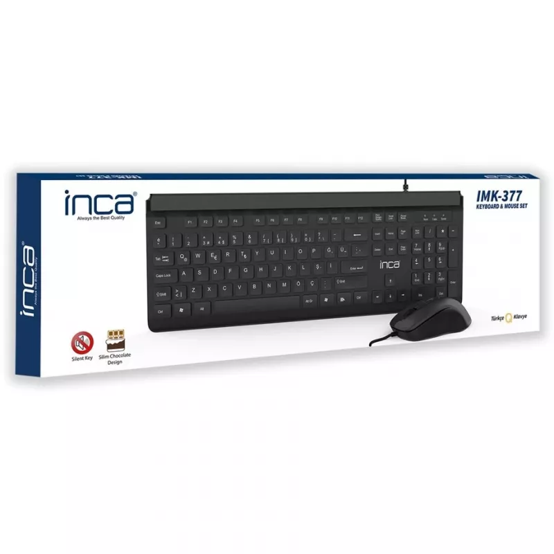 Inca IMK-377 klávesnica s myšou Office USB turecká čierna