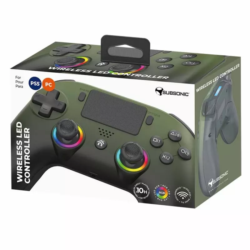 Subsonic bezdrôtový LED ovládač zelený pre PS5