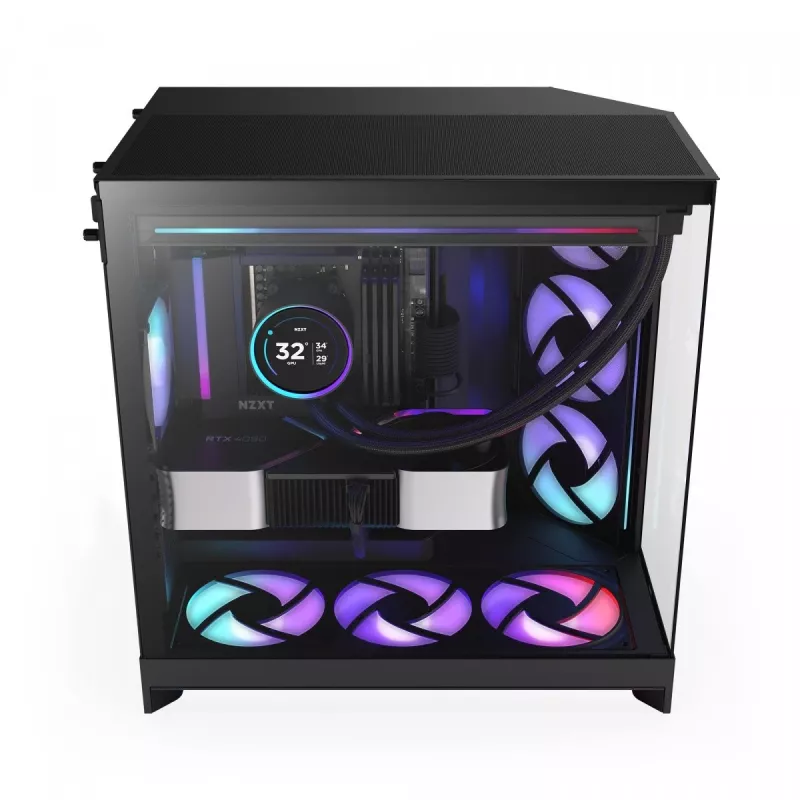 PC skriňa NZXT H9 Flow RGB Midi Tower čierna