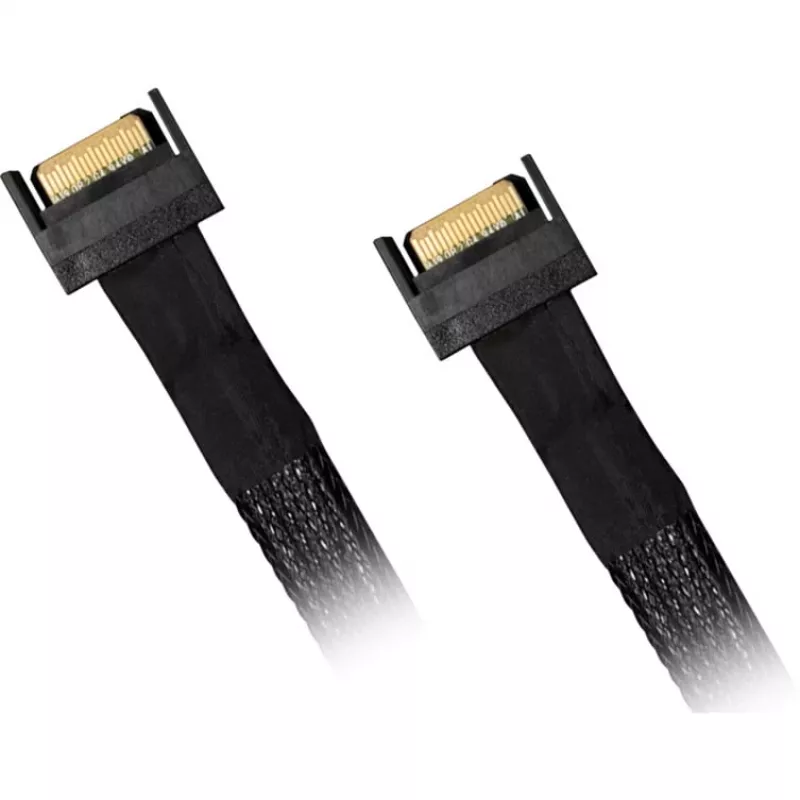 Adaptér pre disky ICY BOX MB413L-B – MCIO 8i SFF-TA-1016 na 2× MCIO 4i SFF-TA-1016