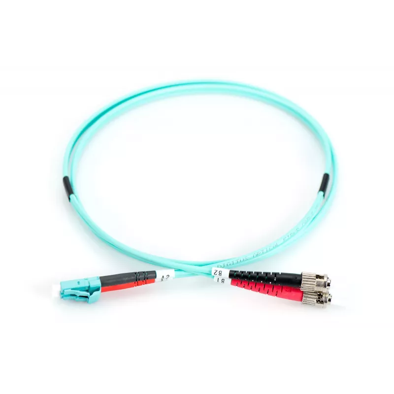 DIGITUS Professional - Patch kábel - LC Multi-Mode (M) - ST multi-mode (M) - 1,0 m - sklené vlákno - 50/125 mikrometer - OM3 - bez halogénov, s ochranou proti zlomeniu