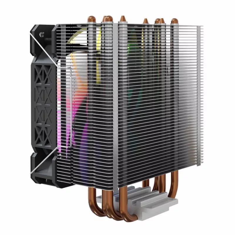 CPU vzduchový chladič SAVIO SAVGCOVORTEXX2ARGB s 4 heatpipes, 120-mm-ARGB ventilátor, čierny