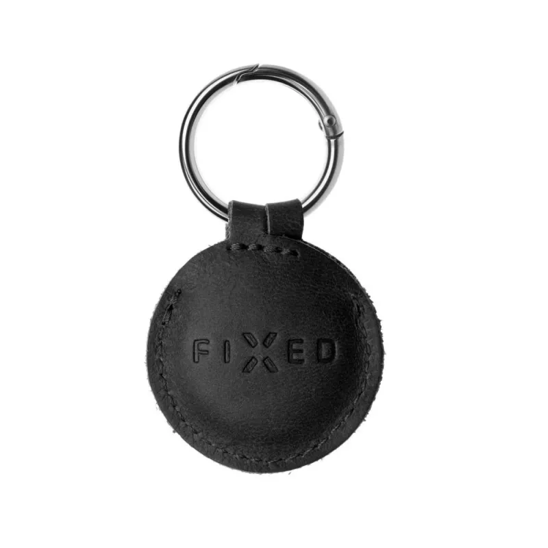 Ochranné kožené puzdro na Apple AirTag FIXED FIXWAT-C2-BK pravá hovädzina koža čierna kompaktné puzdro